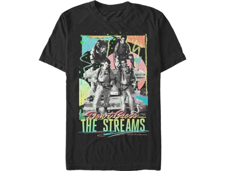 Camiseta Unisexo DEEPSTONE Don't Cross The Streams Ghostbusters Negro (S)
