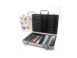 Kit completo de pintura para niños con lápices de colores, marcadores, pasteles y acuarelas. Clickonit