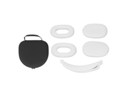 Estuche Rígido De Eva Para Auriculares Con Funda Acolchada Y Banda Portátil Con Bolsillo De Malla - Blanco
