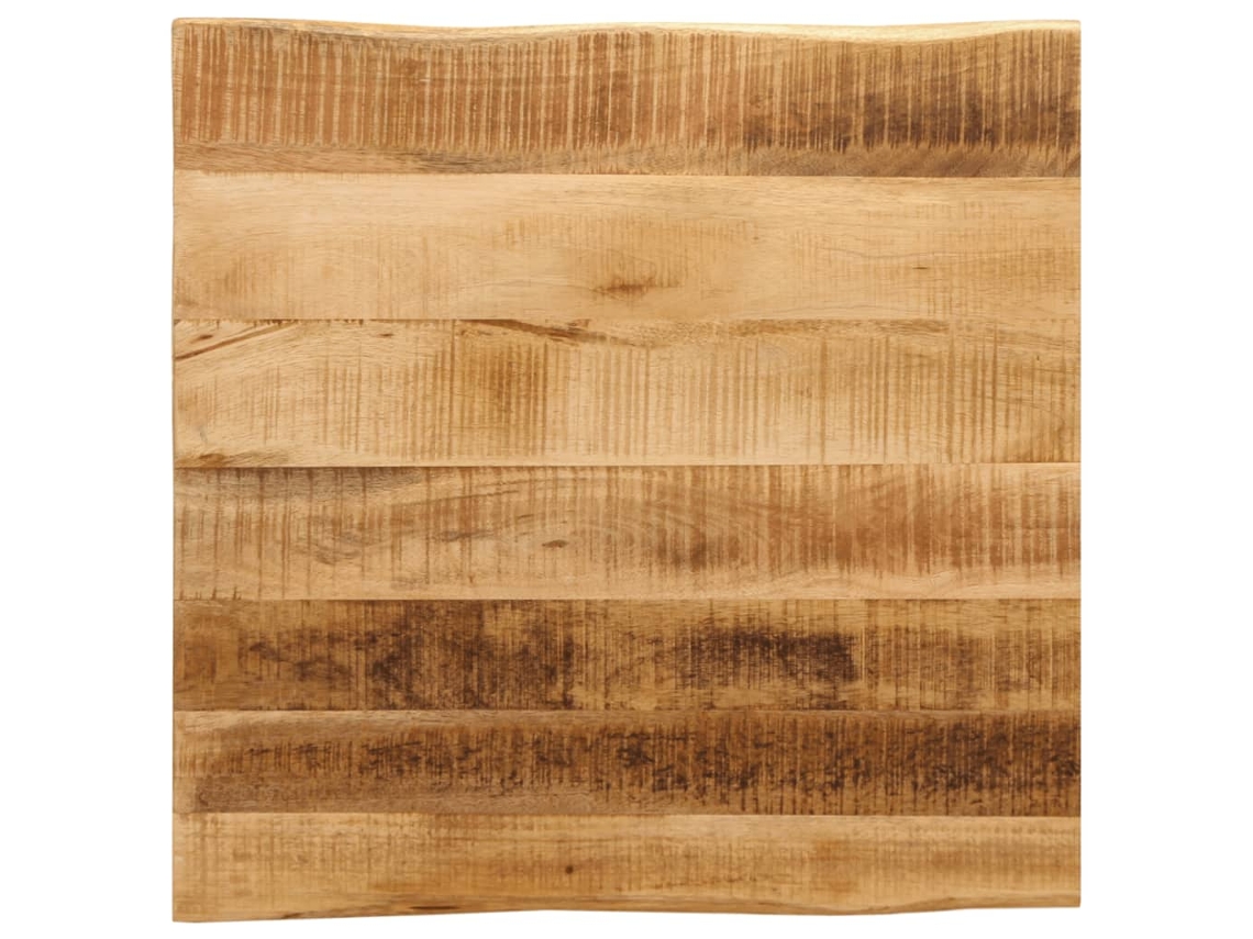Tablero De Mesa Borde Natural Madera Maciza Mango 80x80x3,8 Cm