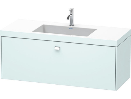 Lavamanos DURAVIT Brioso c-bonded con base mural 120,0x48,0 cm 1 cajón sin rebosadero con banco para grifos 1 agujero para grifos