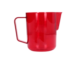Jarra de café acrílica de 600 ml con boquilla Eagle, antirroturas, para espumar, color rojo