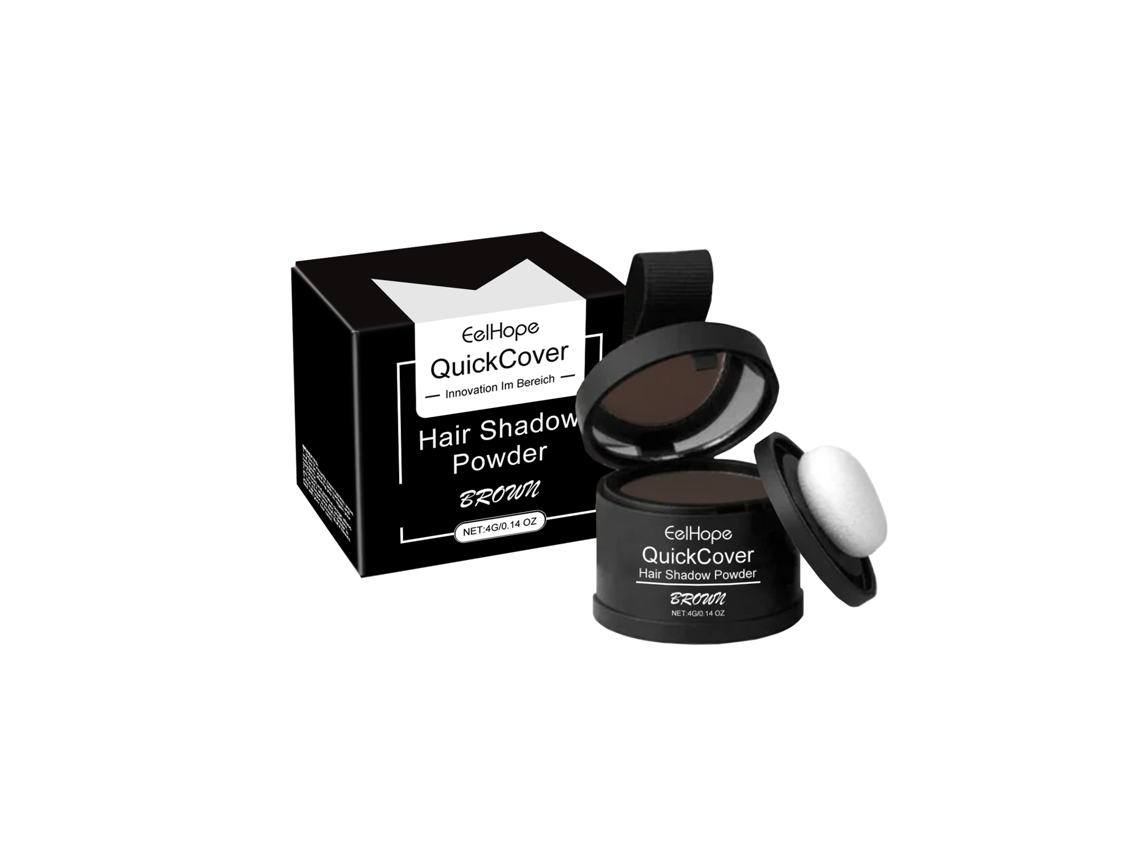 Polvos marrones Eelhope para raíces y maquillaje para cabello castaño