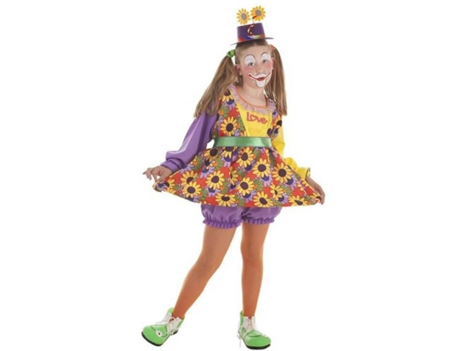Disfraz de Niña DISFRAZZES Payasita Con Flores (Talla: 3 a 5 años)