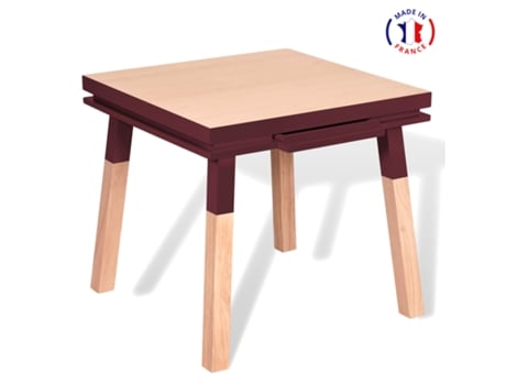 Mesa de Comedor Cuadrada MON PETIT MEUBLE FRANÇAIS con 1 Cajón (Tabaco de Ruca - Madera - 100 x 75 x 100 cm)