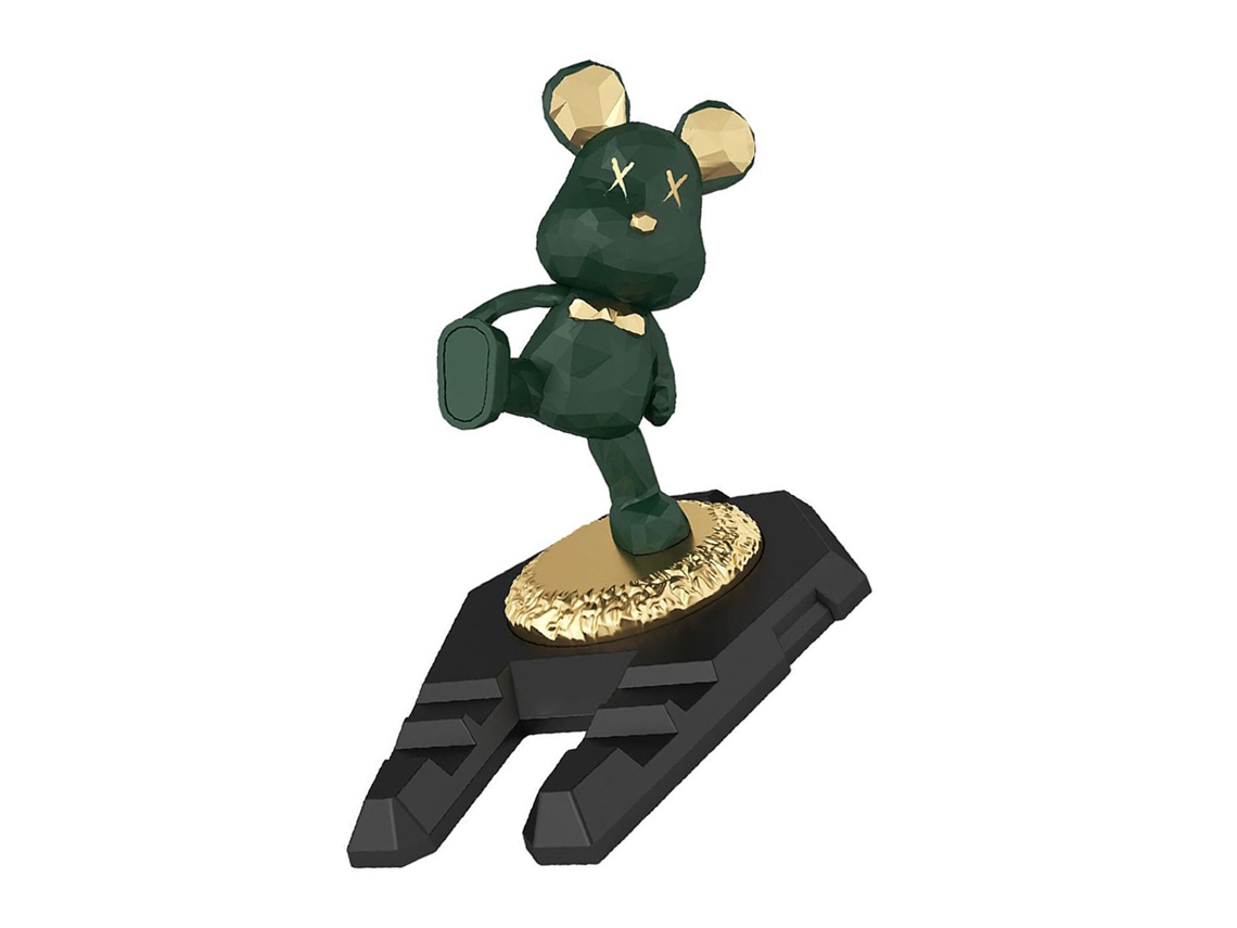 Soporte Multifuncional Portátil Verde Y Azul Con Diseño De Oso Kung Fu, Bonito E Innovador Para Teléfonos Móviles Y Tabletas.