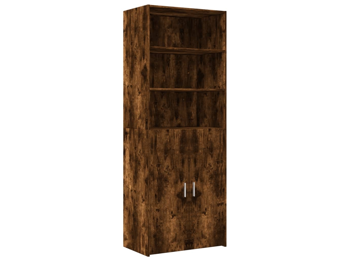 Maison Exclusive - Aparador Alto Madera De Ingeniería Roble Ahumado 70x42,5x185 Cm