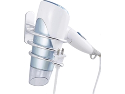 Soporte de pared para secador de pelo, no requiere taladrar, fabricado en aleación de aluminio, con adhesivo y gancho para cable. GOKOCO
