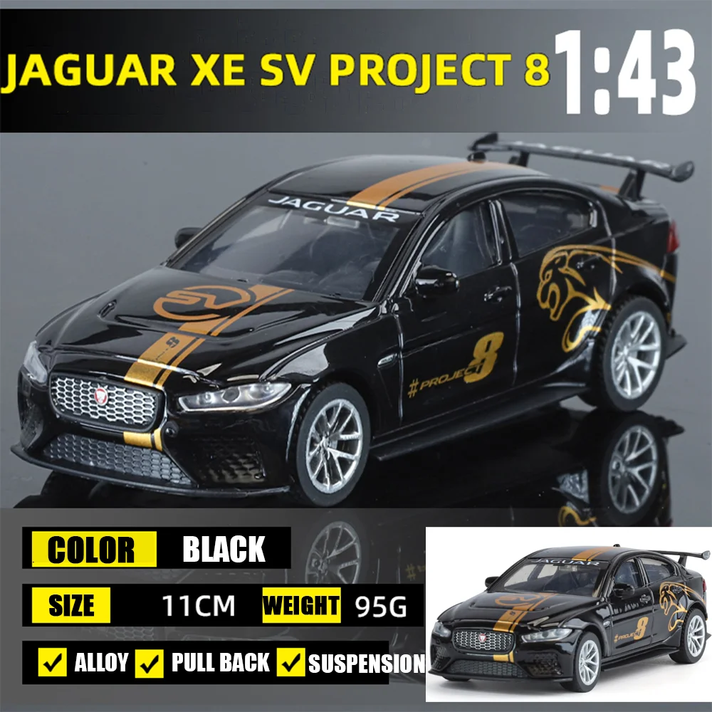 (Negro) Coche en miniatura a escala 1:43, modelo de metal troquelado de precisión.