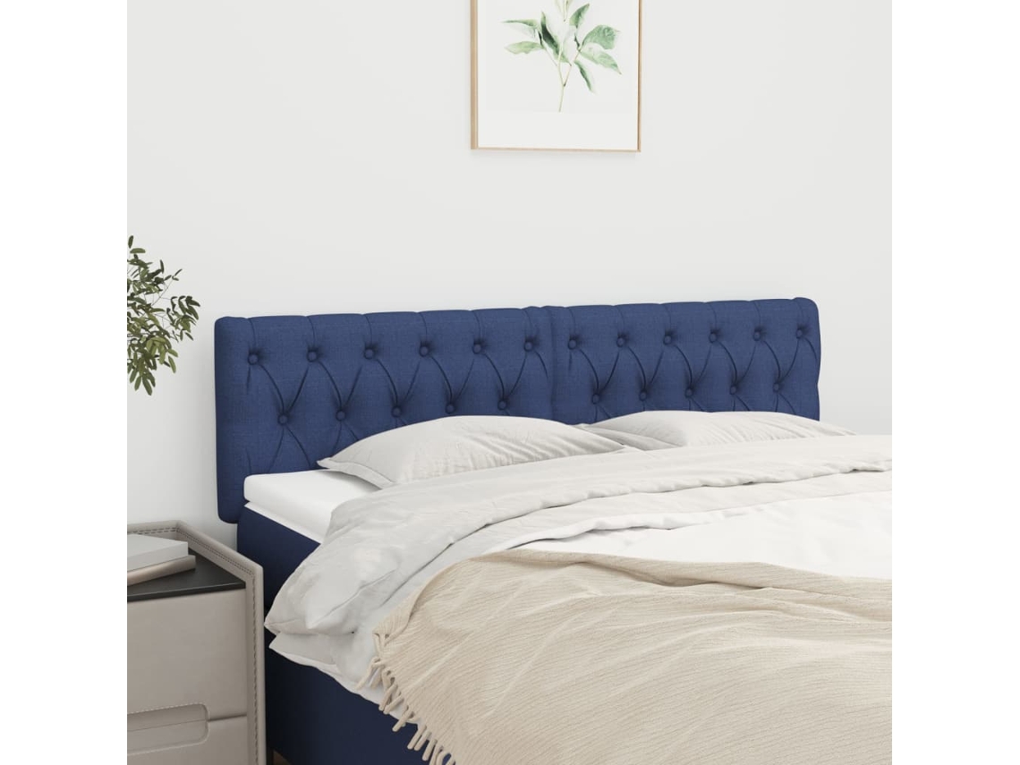 Cabeceros 2 Unidades De Tela Azul 80x7x78/88 Cm