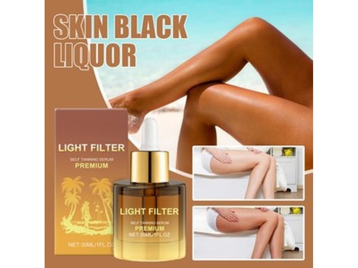 Loción autobronceadora sin sol 30 ml, bronceador natural oscuro Zeuxo