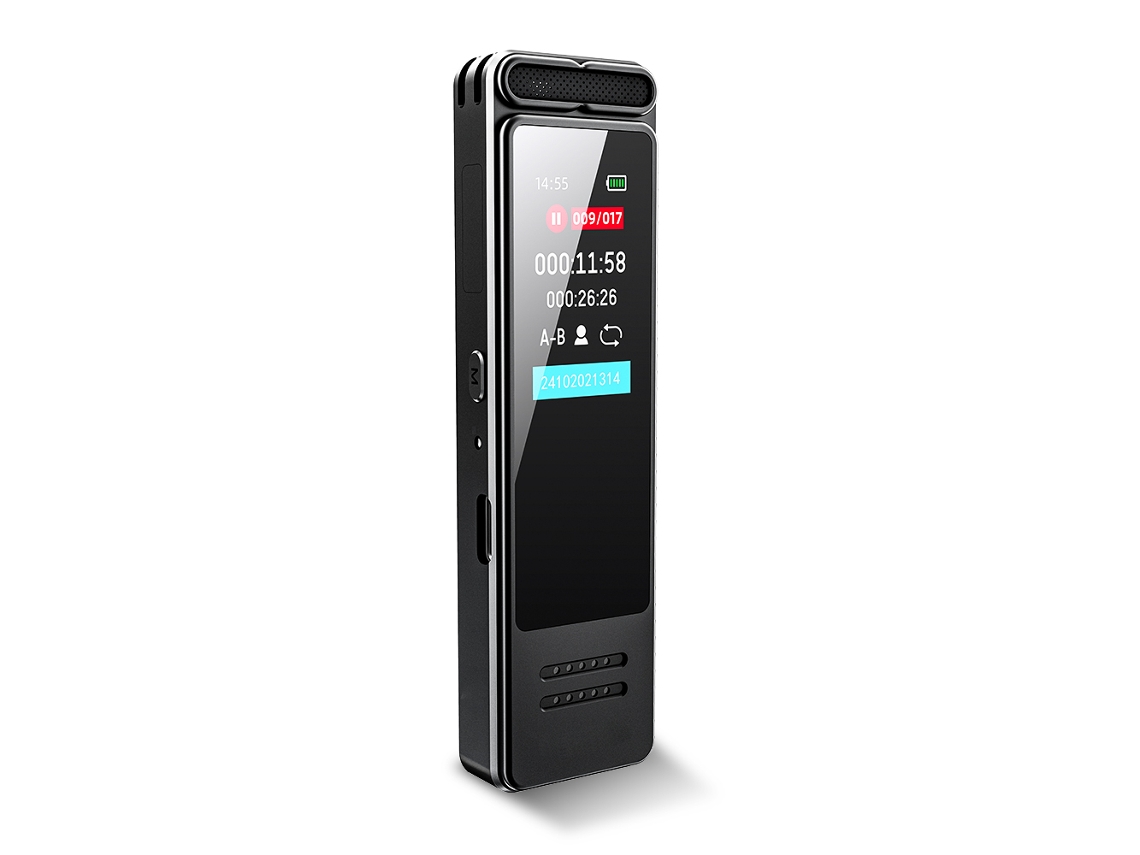(negro, 32 Gb) Grabadora De Voz, Batería De 1050 Mah, Pantalla Tft Grande De 1,47 Pulgadas