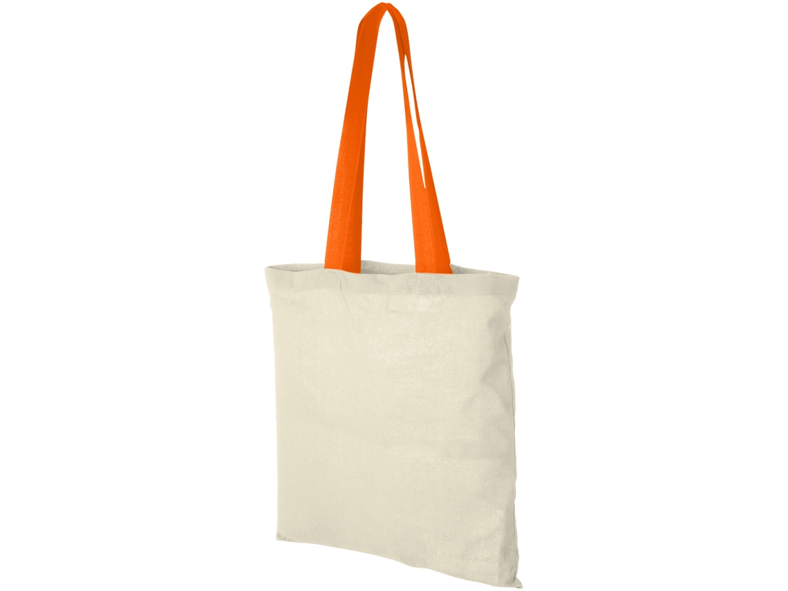 Bolsa Tote De Algodón 100 G/m² Con Asas Largas Contrastadas "nevada"
