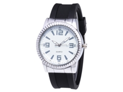 Reloj De Pulsera De Aleación Redondo Analógico De Cuarzo Pareja Plata Y Blanco