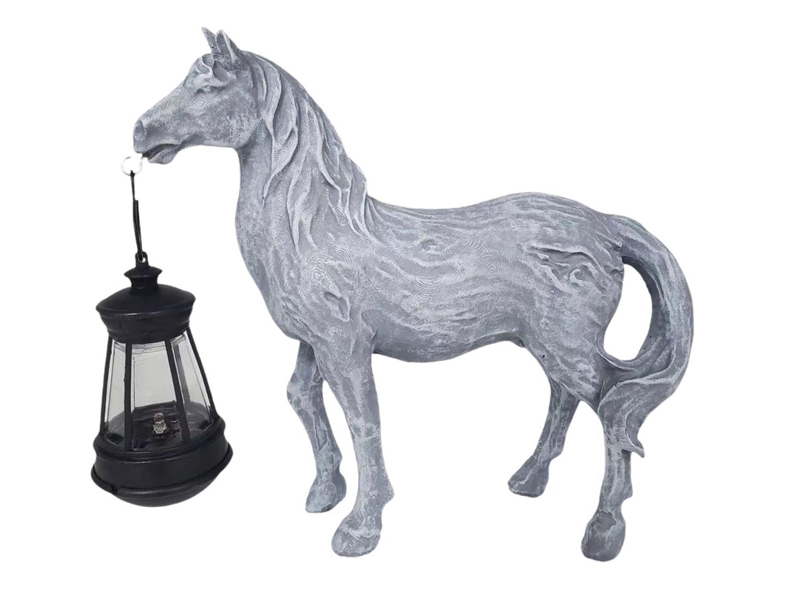 Estatua de luz solar para jardín al aire libre, lámpara gris slowmoose