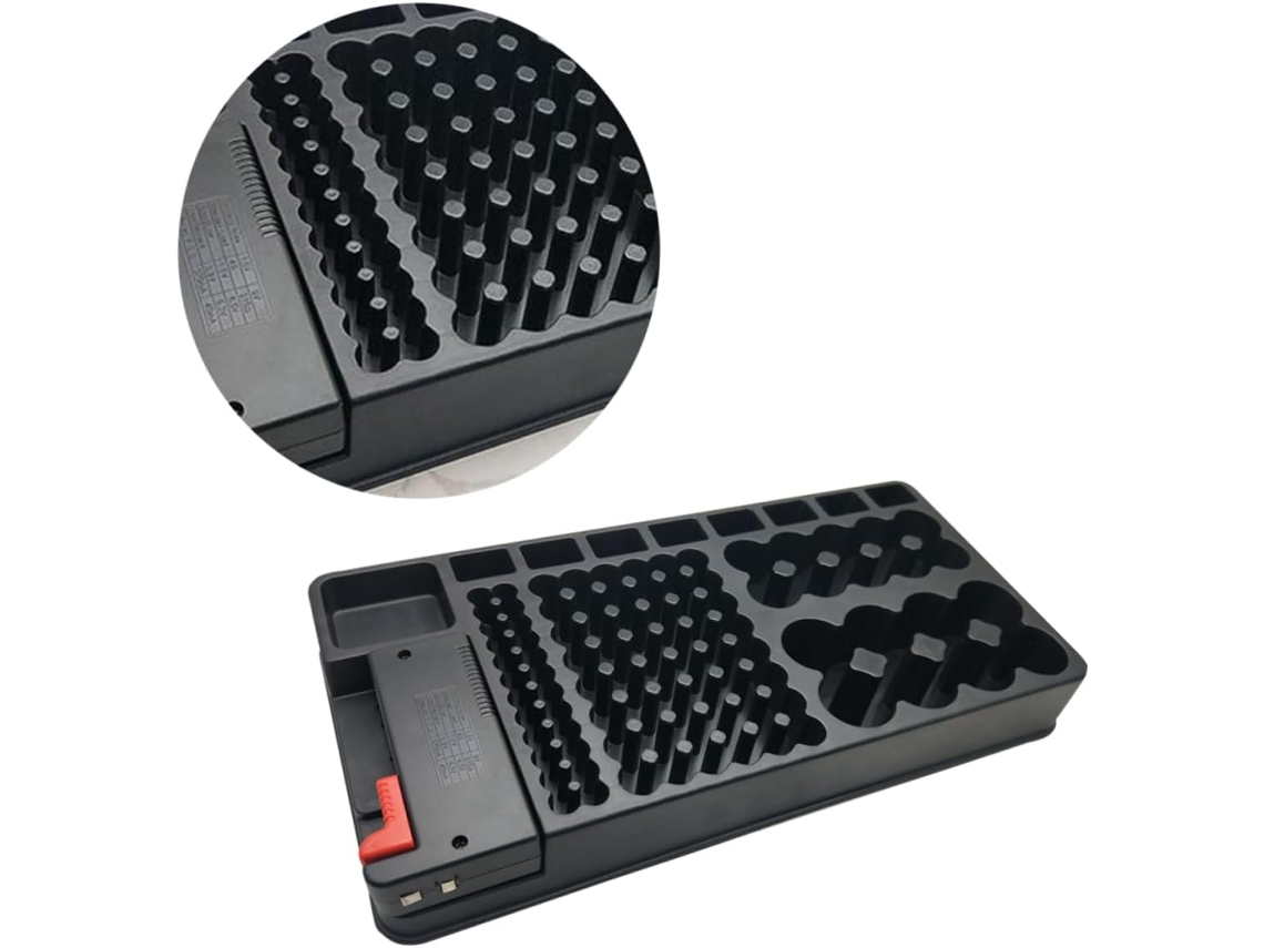 Caja De Almacenamiento De Pilas Aa/aa De 98 Piezas Con Organizador De Comprobadores Extraíble