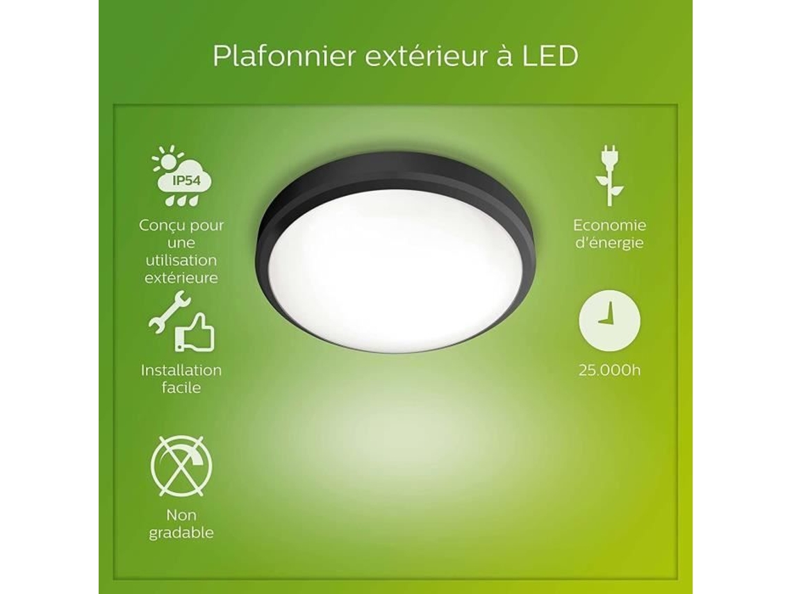 Philips Teto Light Doris - 6W - 4000 Kelvin - IP54 - Black