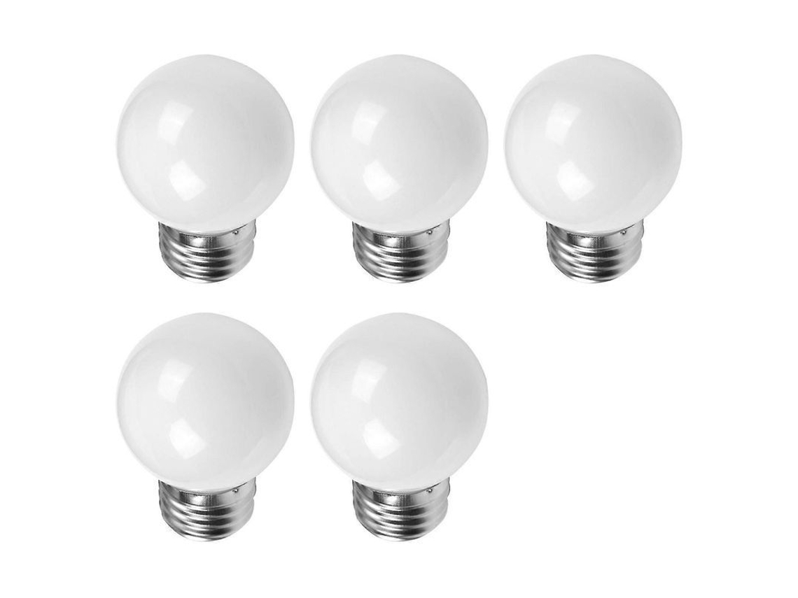 5 Bombillas Led E27 De 0,5 W, Ac220 V, Blancas, Decorativas, De Cristal Y Metal, 50000 H