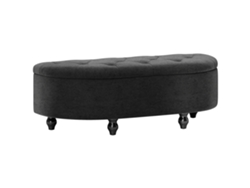 Banco de madera con tapa abatible, color gris oscuro, 120x46x42 cm.
