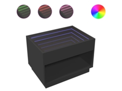 Mesa de centro con luz LED Infinity 70x50x50 cm Negra MAISON EXCLUSIVE