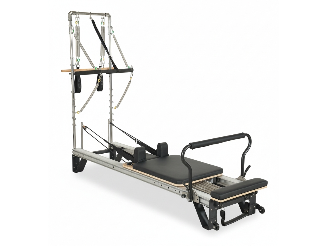 Reformer Pilates Cuore Pilates Con Torre De Aluminio – Estructura Ligera, Versátil, Con Accesorios Profesionales