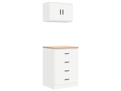 Armarios de garaje de 2 piezas de madera blanca de MAISON EXCLUSIVE