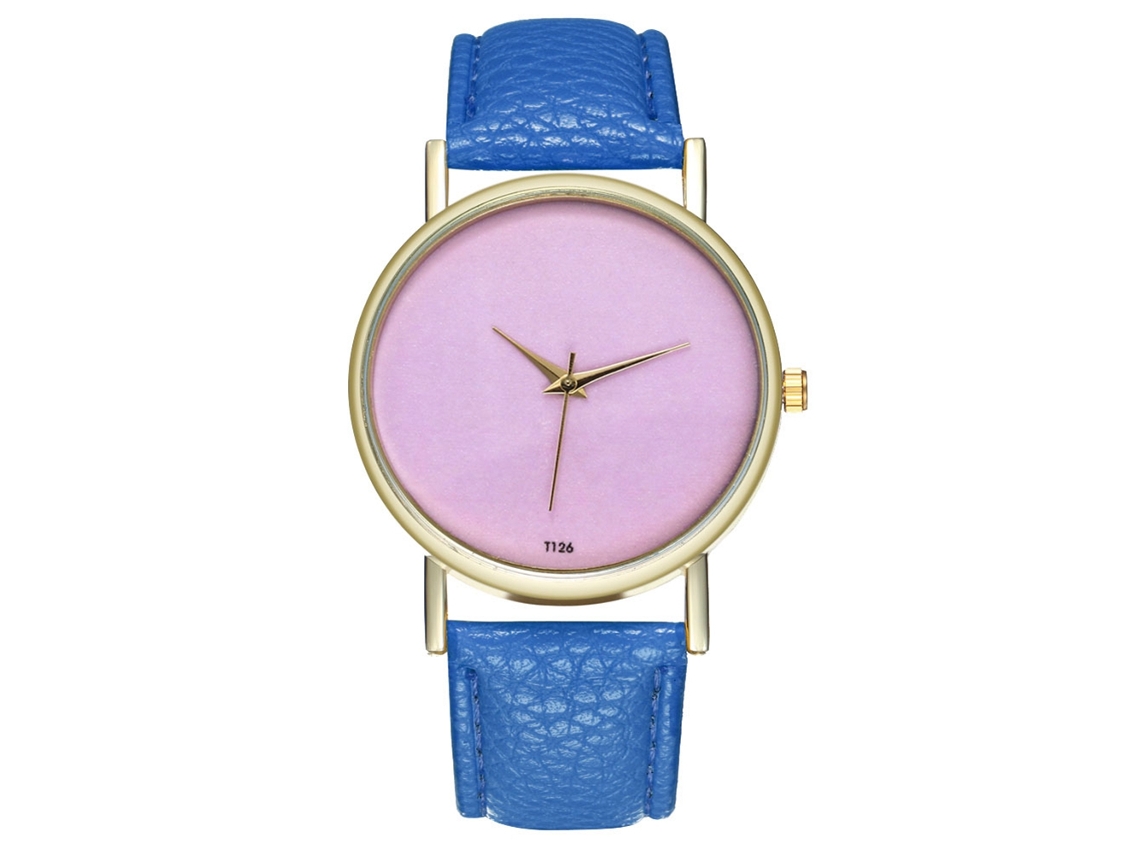 Reloj De Pulsera Unisex Con Correa De Pu Naranja - Regalo De Moda Para Hombres Y Mujeres