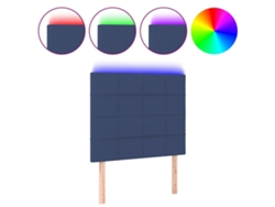 Maison Exclusive - Cabecero Con Luces Led Tela Azul 80x5x118/128 Cm