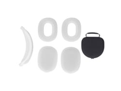 Capa Rígida Para Fones De Ouvido Com Capa De Silicone Para Almofadas E Bandana Estojo De Viagem Eva Branco Claro