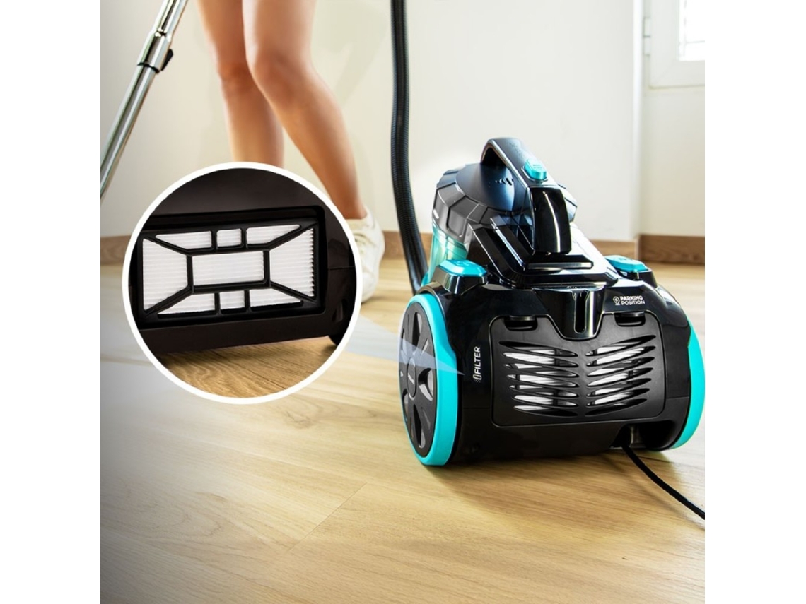 Cecotec Aspirador De Trineo Sin Bolsa Conga Rockstar Cyclonic Xl. 890w, Depósito Gran Capacidad 2.5l, Filtro Alta Eficiencia