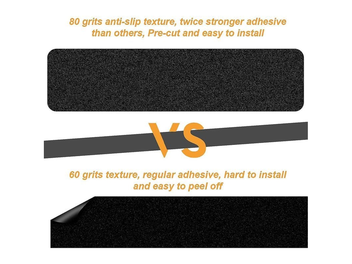 Cinta Antideslizante Autoadhesiva Para Escaleras De 15 Cm X 60 Cm, Paquete De 10 Unidades, Para Uso Interior Y Exterior.