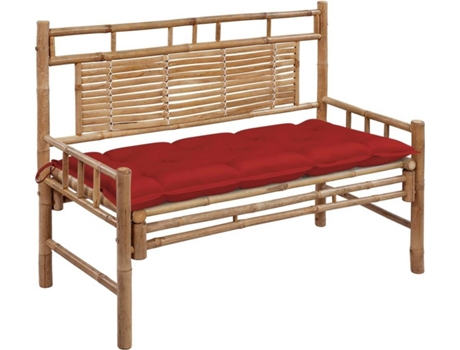 Banco de jardín VIDAXL Rojo Bambú (120x55x90 cm)