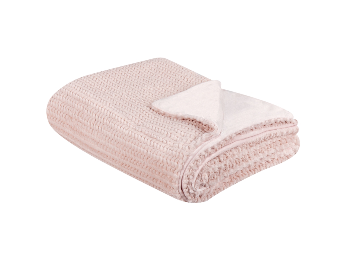 Manta BELIANI Bjas (150 x 200 x 1 - Poliéster - Rosa)