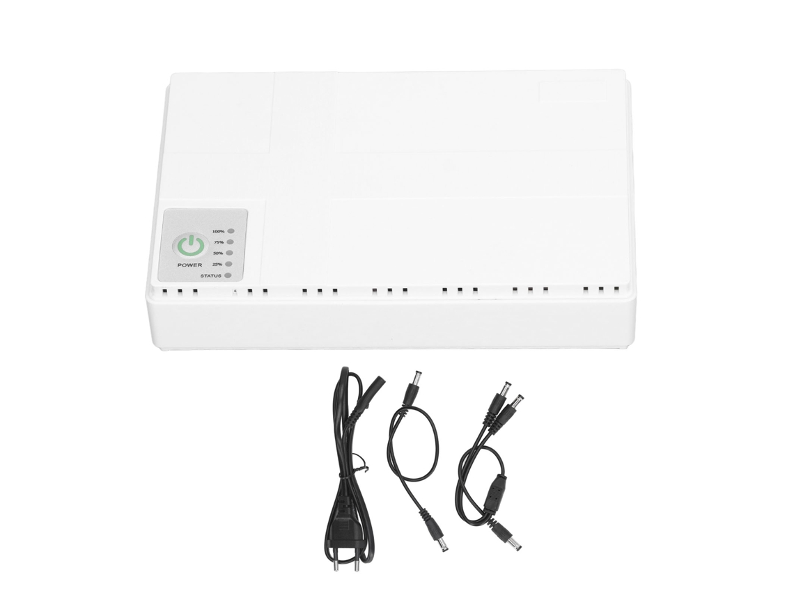 Veloriskku-UPS Mini Sistema de Fonte de Alimentação Ininterrupta DC para Roteador Câmera De Vigilância Branco 85-265v Plug UE