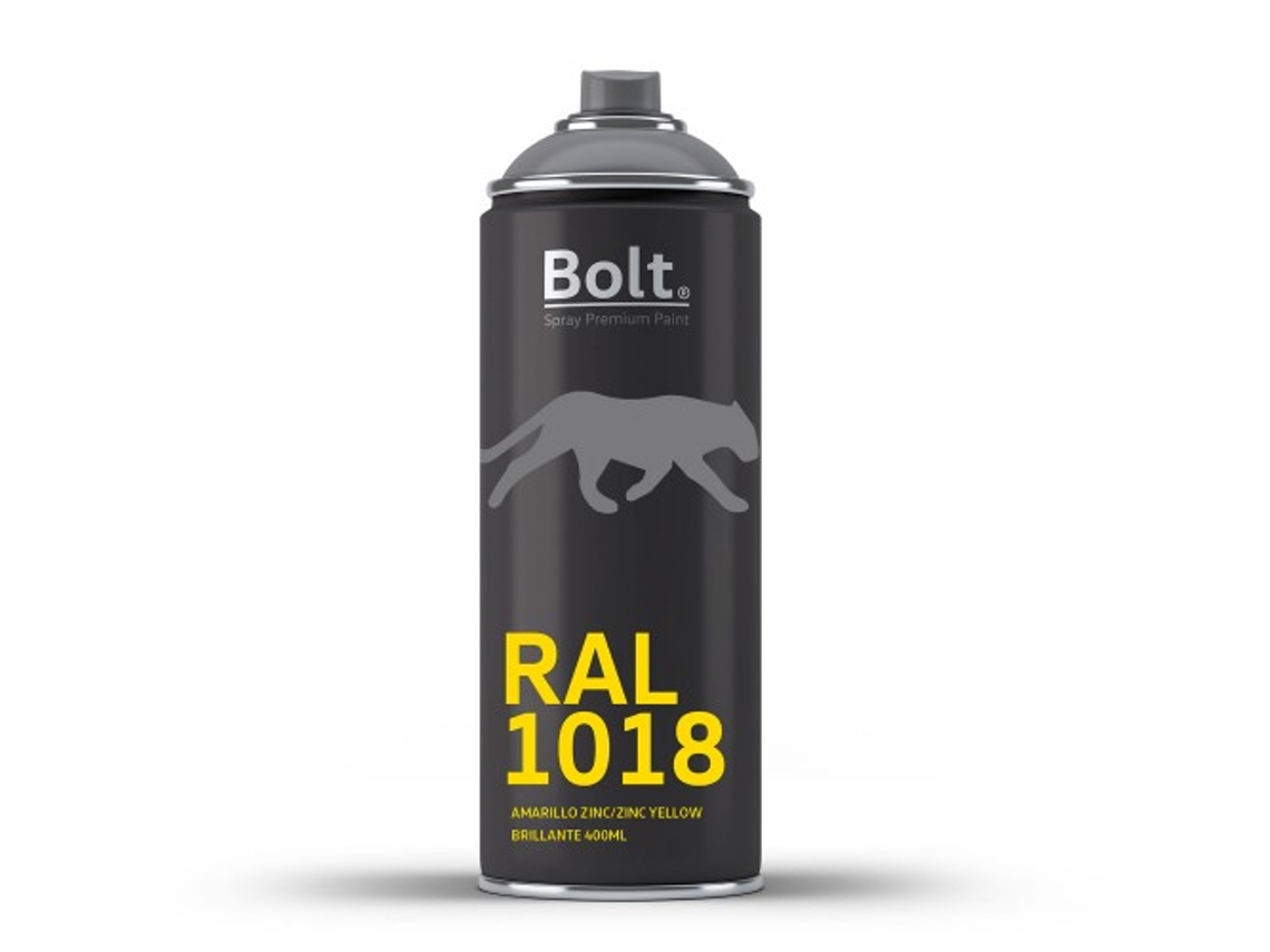 Spray Bolt Premium Acrilico Brillante Ral 400 Ml (Ral 1018 Amarillo De Zinc)