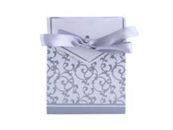 10 Cajas De Dulces Con Cinta, Regalo Para Bodas Y Fiestas, Flores Plateadas, Papel.