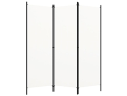 Biombo separador de ambientes, 3 paneles, 150 x 180 cm, tela blanca y planchado, Dec030738