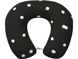 Almohada Viaje Dot Black Espuma Viscoelástica Poliéster Confort. Soporte Relajación, Fácil