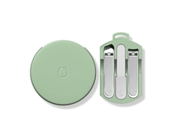 Set De Manicura Portátil Con Tijeras De Uñas De Acero Inoxidable Para Viajes Y Hogar, Regalo, 3 Piezas, Verde