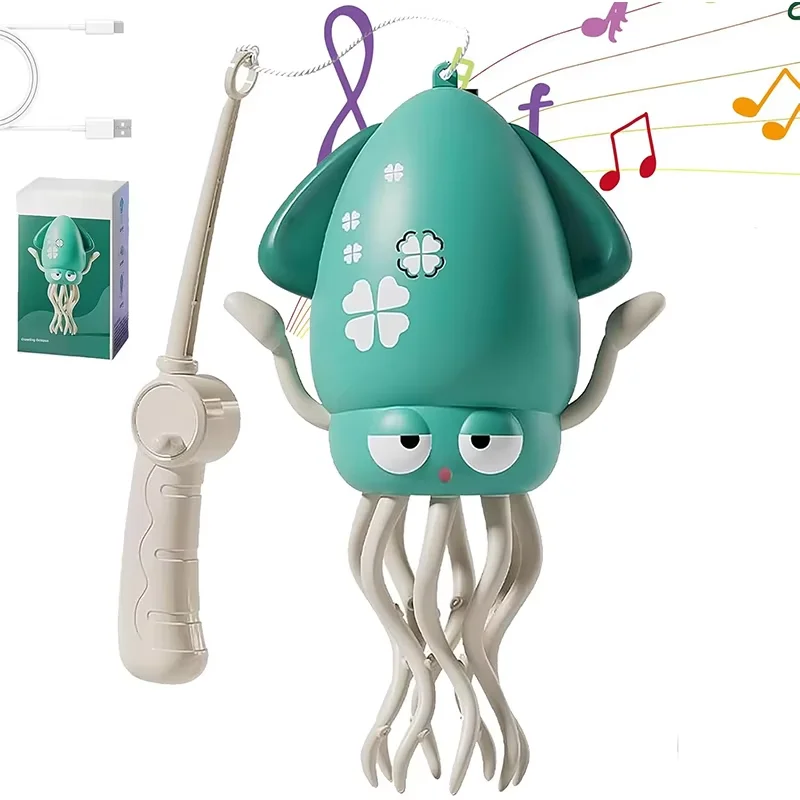 Pulpo Eléctrico Bailarín (verde), Con Sistema Automático De Evitación De Obstáculos Y Música Led.