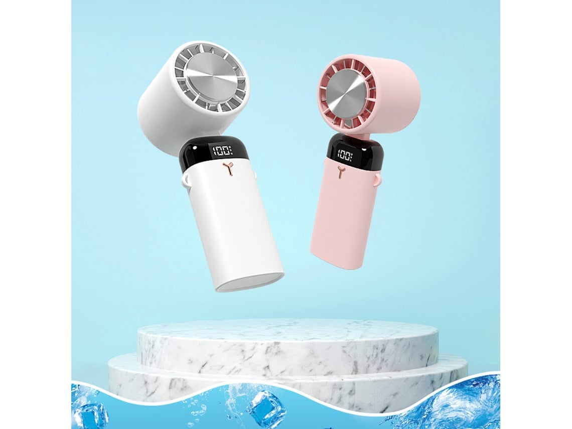 2026-ventilador Portátil Plegable Con Compresión Fría Usb Recargable 3 Velocidades Display Led Y Soporte Para Teléfono