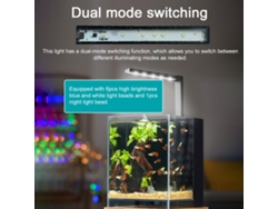 Lámpara Led De Mesa Para Peceras Con Doble Modo, Ideal Para Plantas Acuáticas Y Algas. Se Monta Con 3 Ventosas.