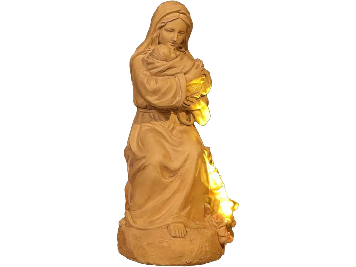 Figuritas De Madre E Hijo Escultura Escritorio Familiar Figurita Resina Con Led Para El D A La Estanter