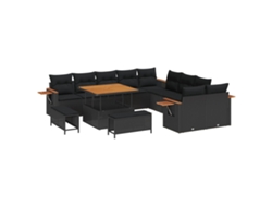 Maison Exclusive - Conjunto De Sofás De Jardín 17 Pcs Negro Ratán Sintético