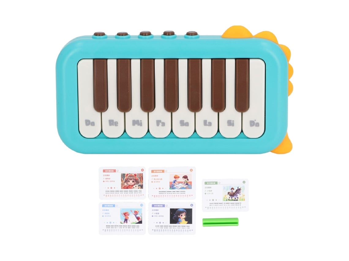 2026-piano Portátil Para Niños 15 Teclas Miniatura Instrumento Musical Educativo Piano Para Principiantes Azul