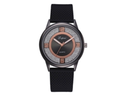 Reloj De Pulsera De Cuarzo Para Mujer Con Correa De Silicona Lvpai (negro)