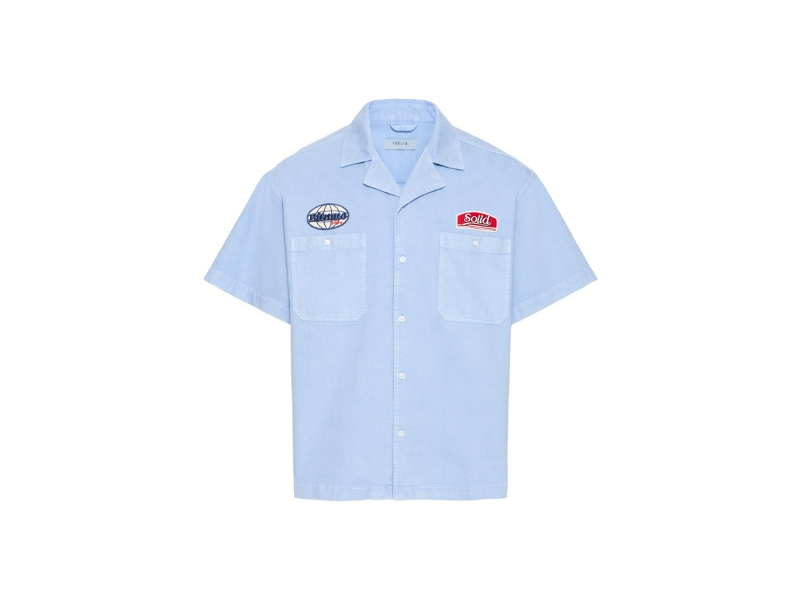 Camisa lisa, azul Boone