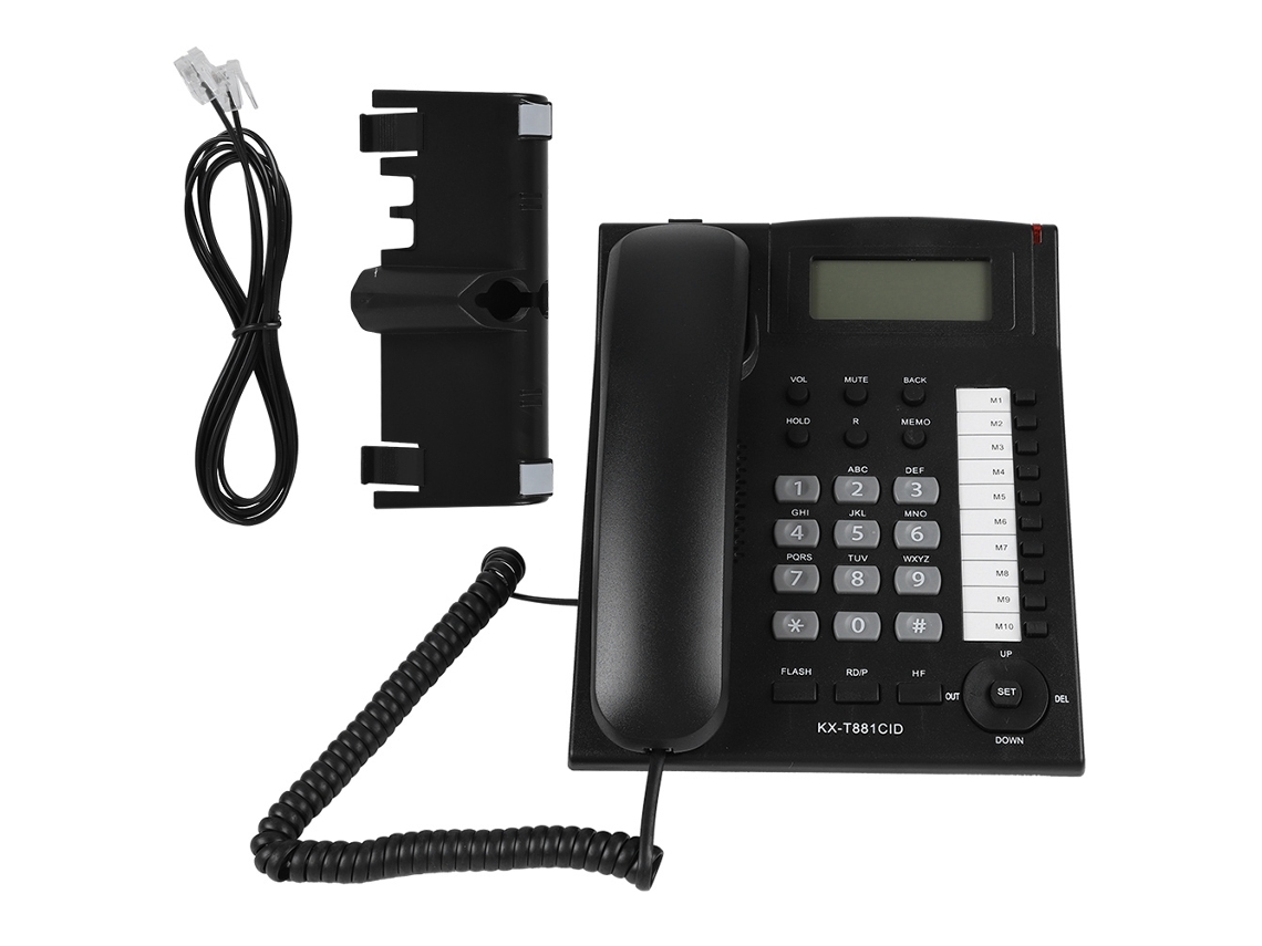 Teléfono fijo con pantalla en inglés y DTMF/FSK