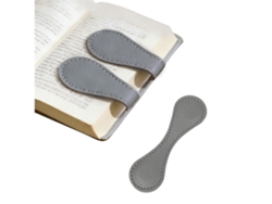 Marcapáginas magnético, cuero retro, gris, Worten