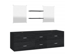 Juego de 5 muebles de baño, madera negra, EXCLUSIVO DE MAISON